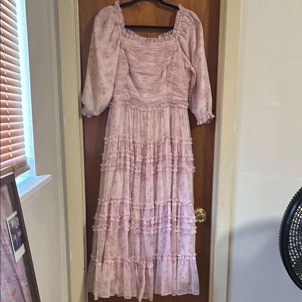 Ivy City Co Pink Tiered Ruffled Sundress